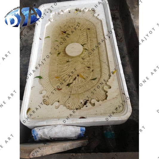Oval Pure White Marble Hand Carving Stone Fountain