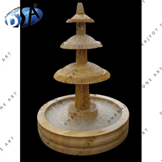 Brown Marble Stone Sculpture Water Fountain