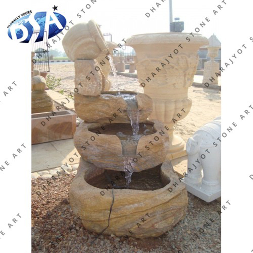Hand Covered Garden Decorative Sandstone Water Fountain