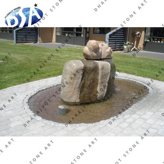 Small Natural Grey Marble Water Wall Fountain