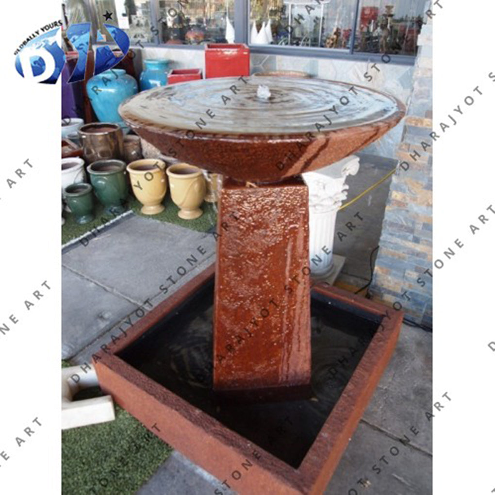 Outdoor Corten Stone Water Fountain