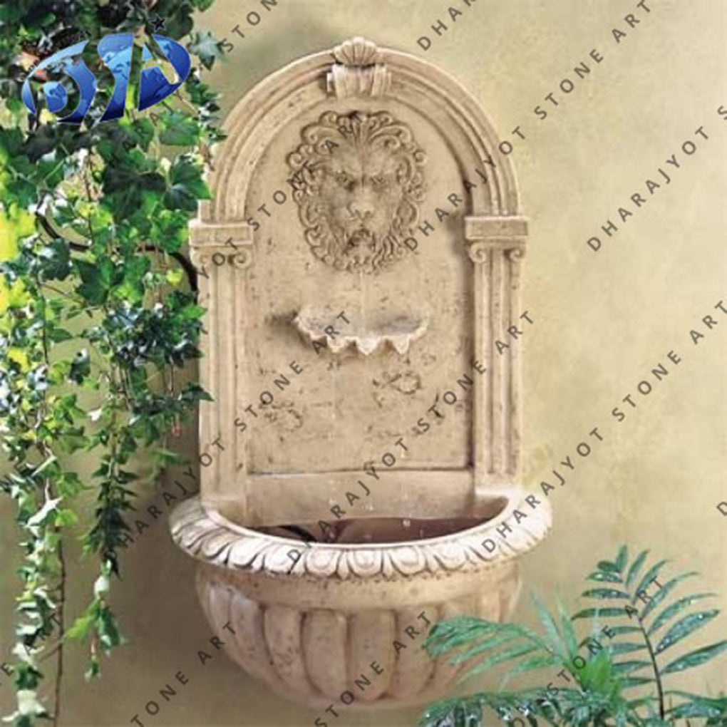 Marble Lion Garden Wall Fountains