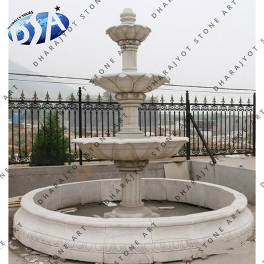European Style Hand Carved Garden Marble Water Fountain