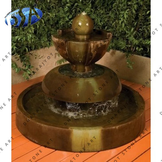 Brown Hand Carved Marble Stone Water Fountains