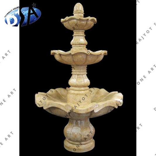 Outdoor Garden Natural Marble Stone 3 Layers Water Fountain
