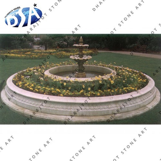 Round Shape Recycling Outdoor Marble Fountain