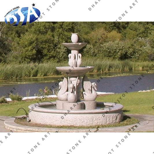 Large Modern Outdoor White Stone Marble Garden Water Fountain