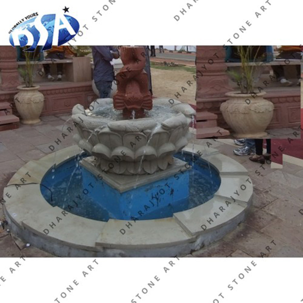 Natural Marble 2 Tiered Garden Decor Fountain