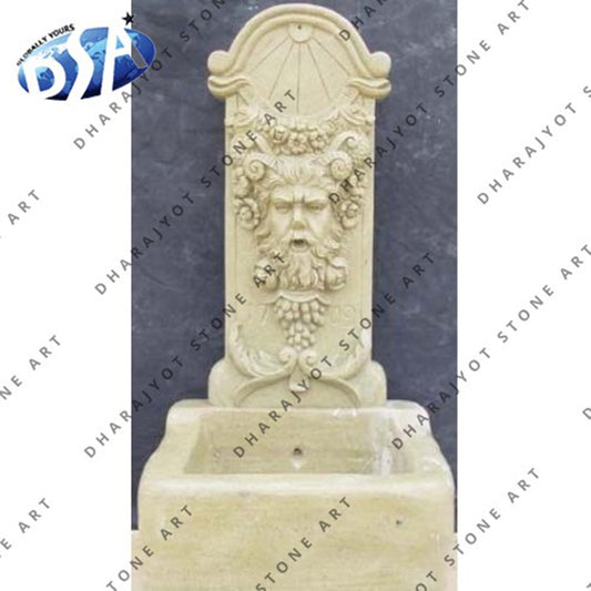 Outdoor White Marble Figure Statue Garden Wall Fountain