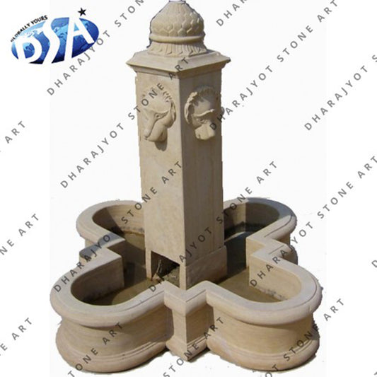 Home Garden Yard Hand Carving Natural Marble Stone Fountain
