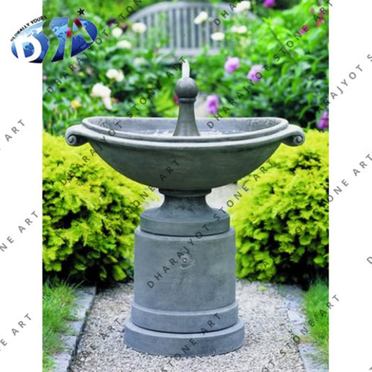 Garden Travertine Black Marble Stone Water Fountain