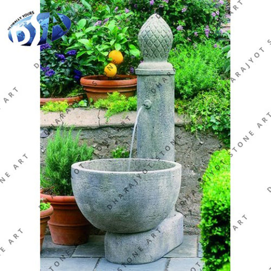 Garden Decoration Stone Carving Handmade Wall Fountain