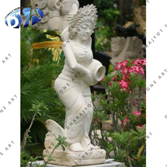 Yard Decoration Sculpture Lady Marble Statue Fountain