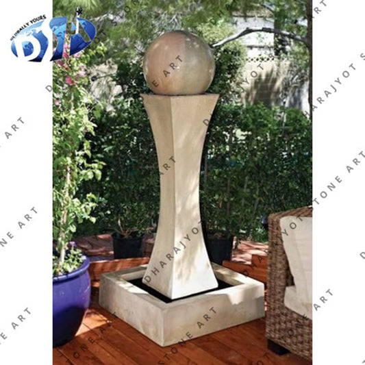 Obtuse With Ball Garden Water Stone Fountain