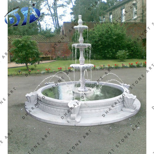 Outdoor Garden Decoration Stone Marble Ground Plaza Water Fountain