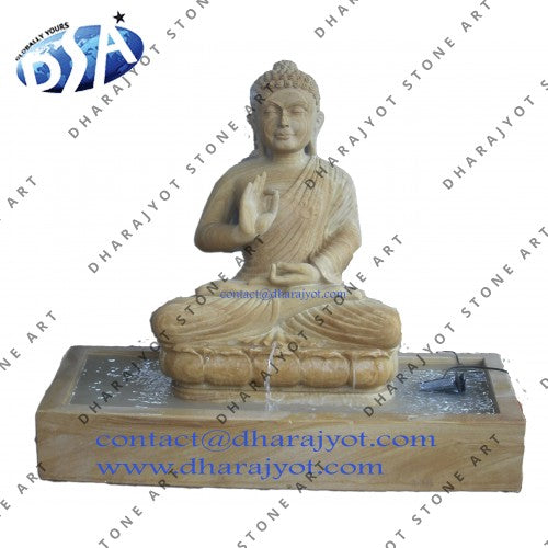 Outdoor Natural Marble Stone Buddha Statue Fountain