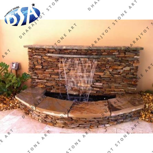 Outdoor Stone Garden Waterfall Fountain