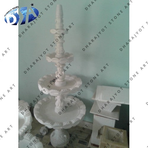 Decoration 3 Layer White Marble Fountain