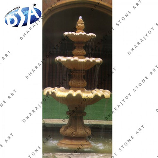 Decoration Hand Carving Natural Stone Egypt Beige Modern Fountain