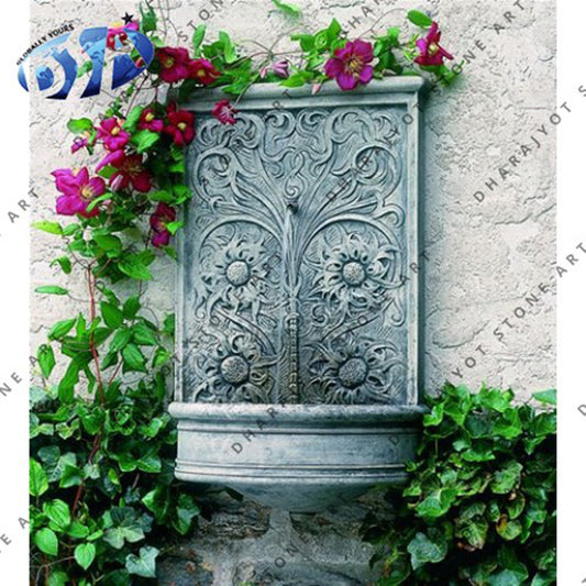 Natural Stone Hand Carved Wall Water Fountain