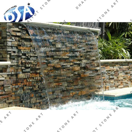 Stone Wall Panel Cladding Rusty Colour Waterfall Fountain