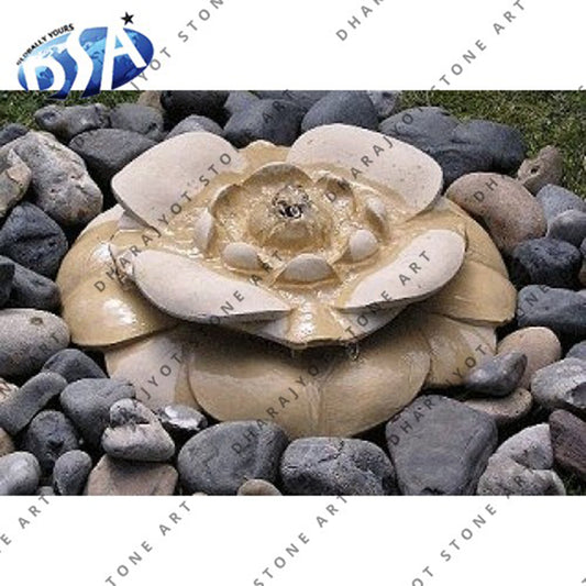 Outdoor Stone Lotus Flower Fountain