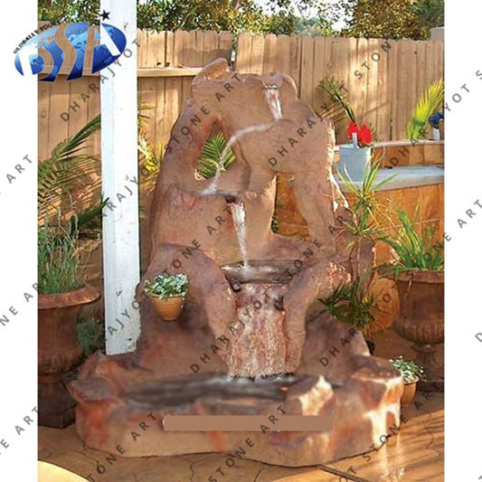 Hand Carving Outdoor Decoration Natural Marble Fountain