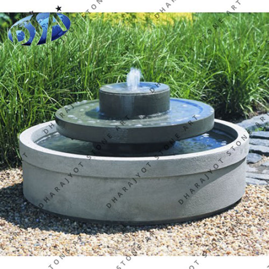 Outdoor Large Black Marble Water Fountain
