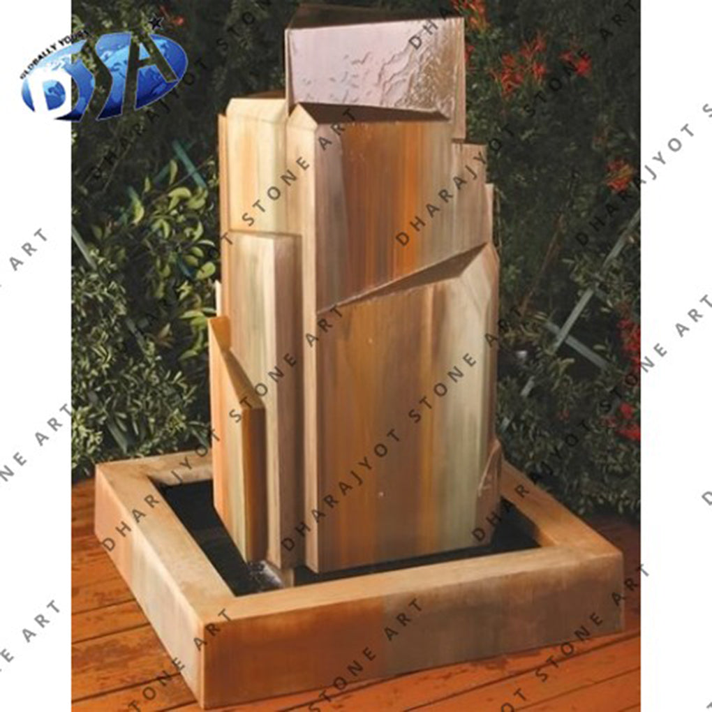 Modern Outdoor Carved Stone Garden Fountain