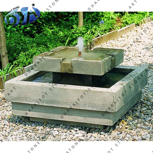 Antique Natural Stone Grey Marble Outdoor Step Fountain