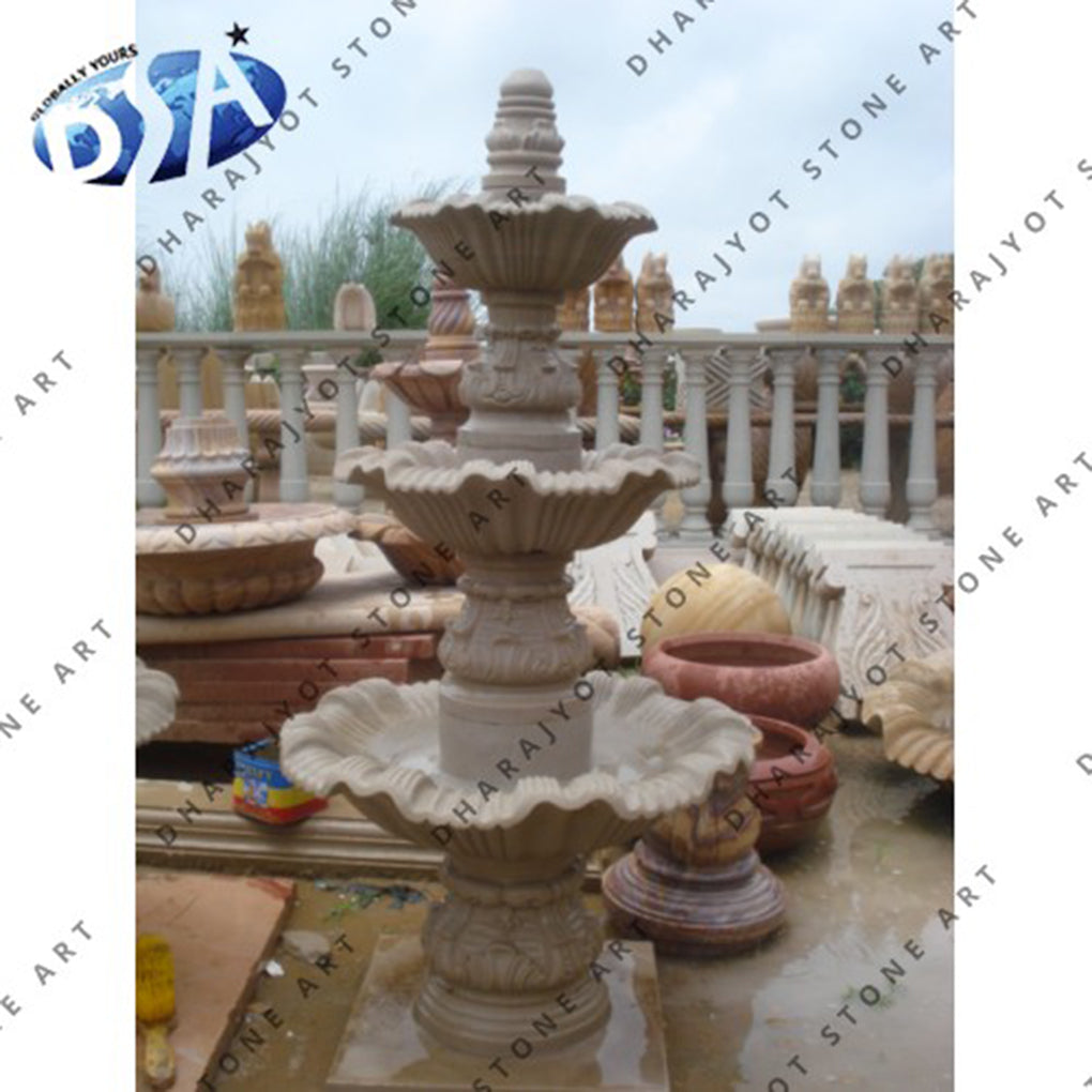 Natural Stone Garden Outdoor 3 Tier Water Fountain