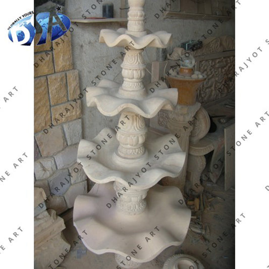 White Antique Outdoor Marble Fountain