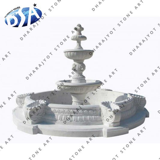 Natural White Marble Large Outdoor Garden Water Fountains