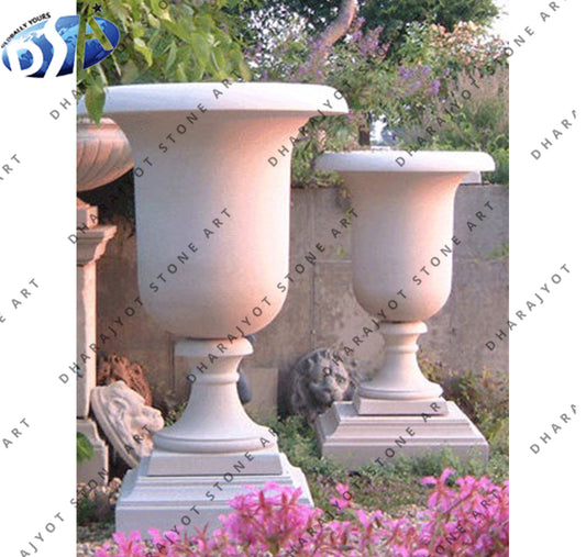 Pink Sandstone Home Decor Flower Pot & Planter