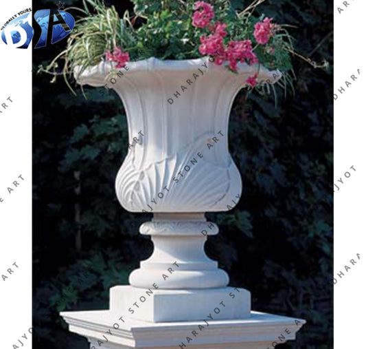 Outdoor Decorative Marble Flowerpot