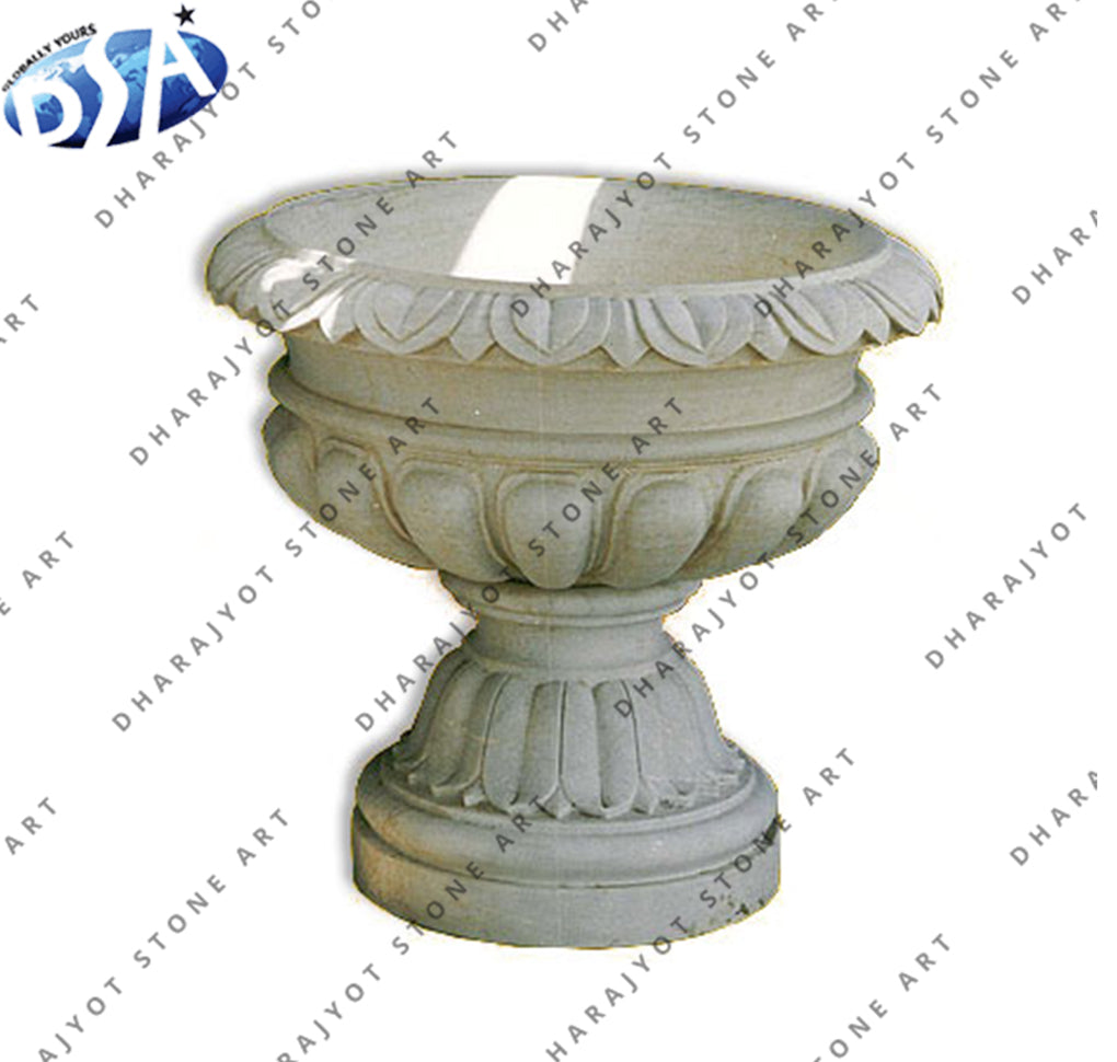 Decorative Indoor White Marble Flower Pot