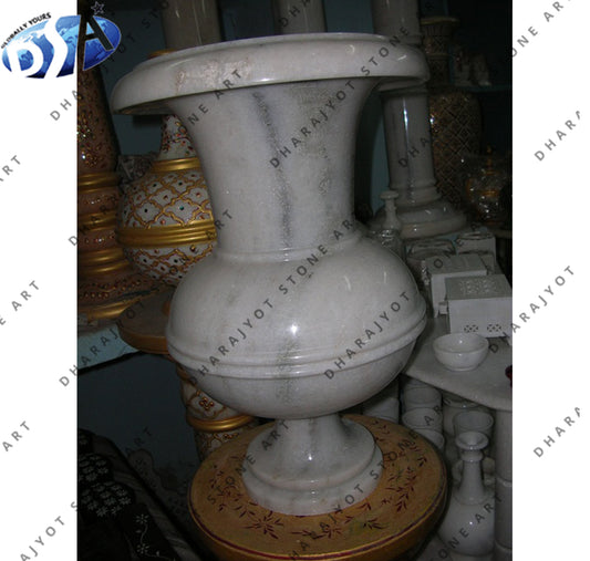 White Marble Stone Flower Vase