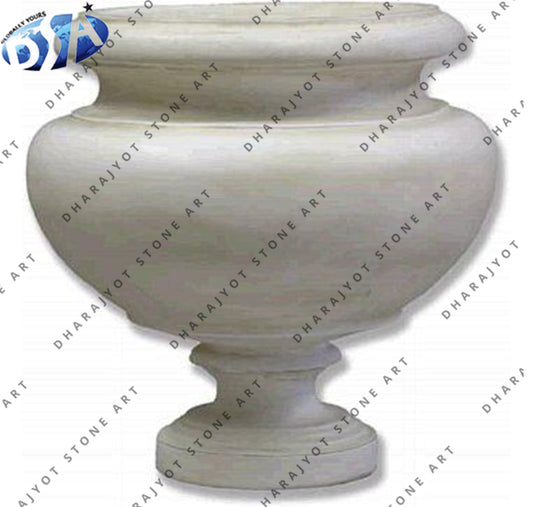 Home Decoration Carving Natural Marble Flower Pot