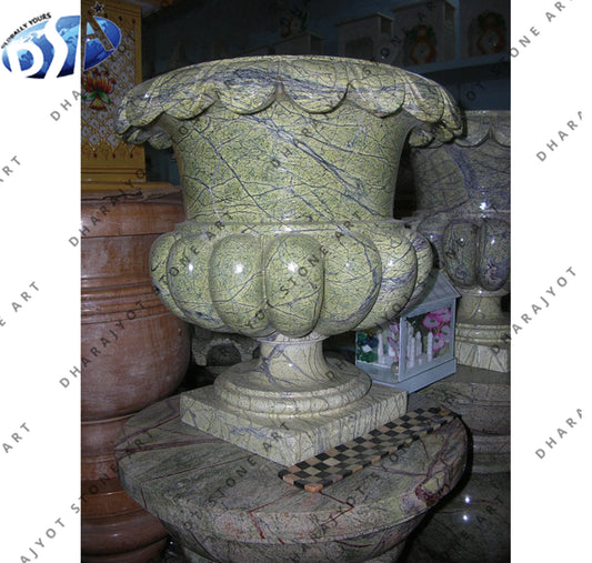 Refine Garden Natural Marble Stone Art Flower Pot