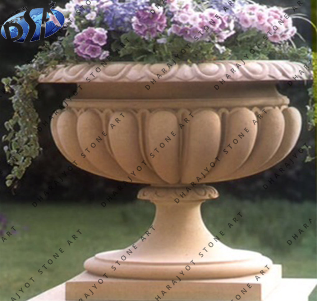 Pink Sandstone Flower Pot & Planter