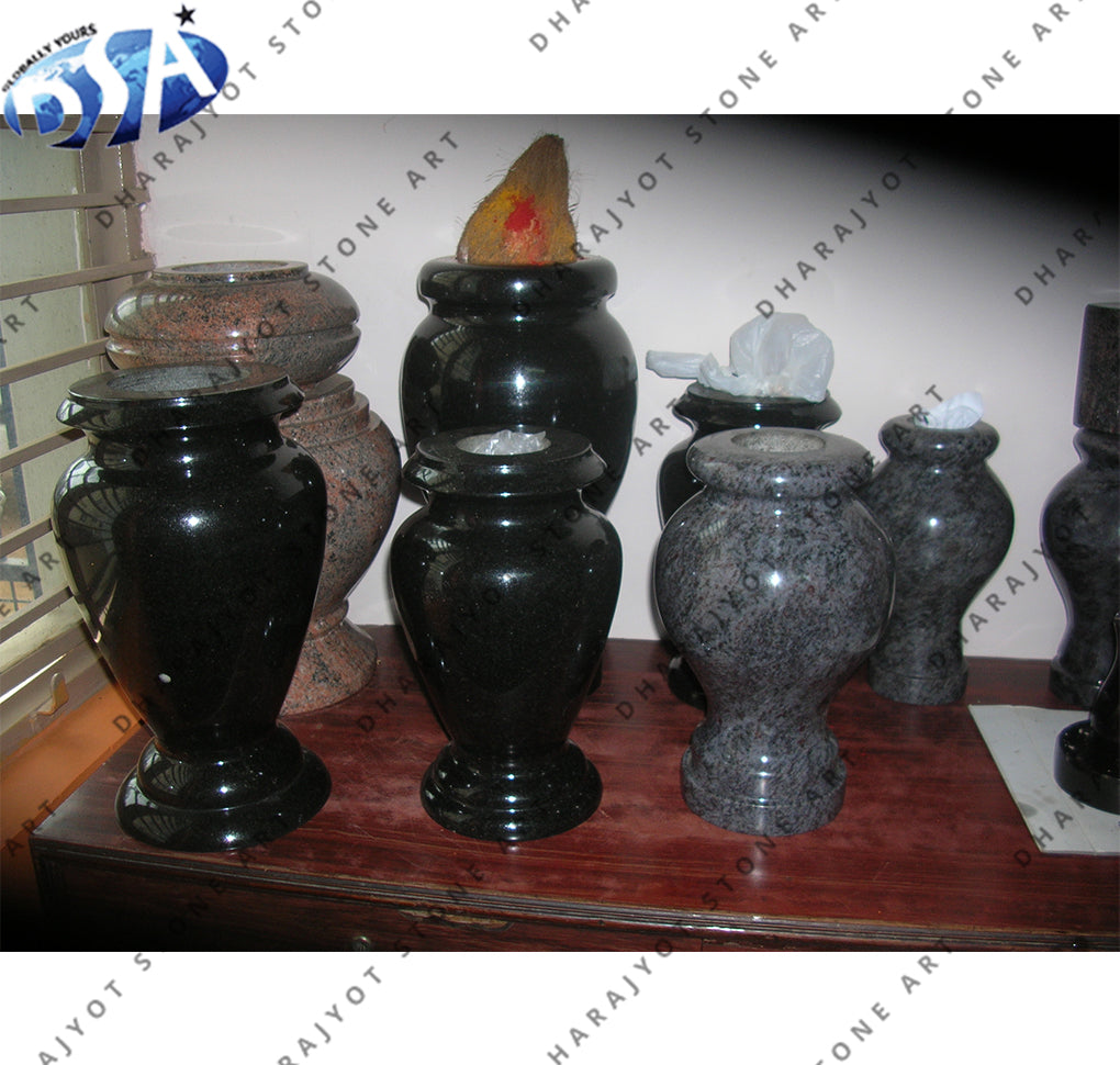 Black Granite Flower Vase Set