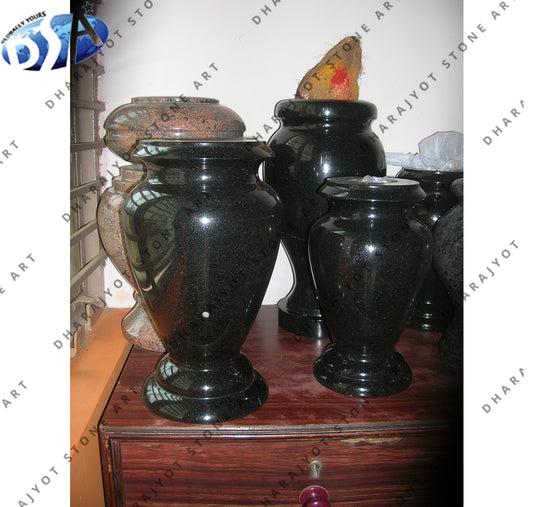 Black Granite Flower Vase Set