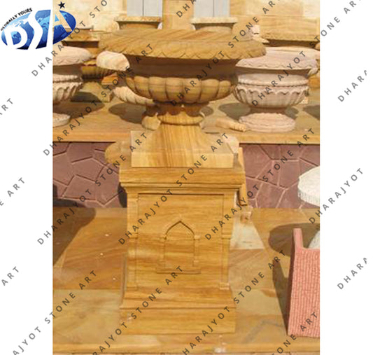 Outdoor Sandstone Antique Carved Flower pot