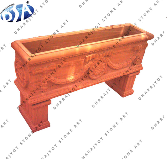 Red Sandstone Flora Garden Decoration Planter