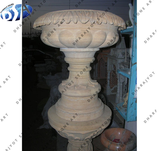 Outdoor Large Carved Sandstone Garden Flowers Plant