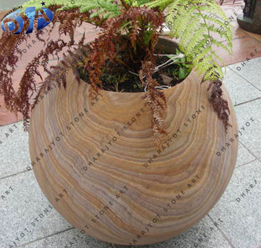 Rainbow Stone Ball Flower Pot