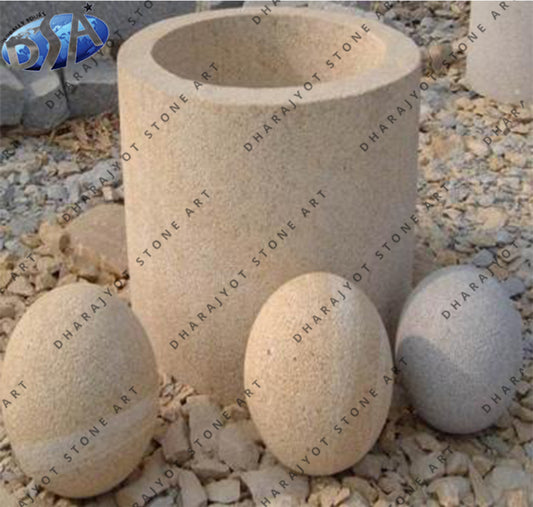 Modern Design Natural Sandstone Pedestal Planter