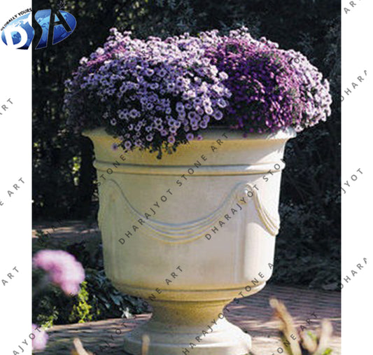 Beige Sandstone Plant Pot