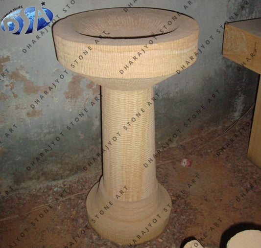 Outdoor Nature Sandstone Pedestal Planter Pot