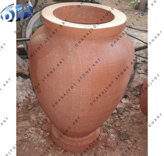 Red Agra Sandstone Flower Pot
